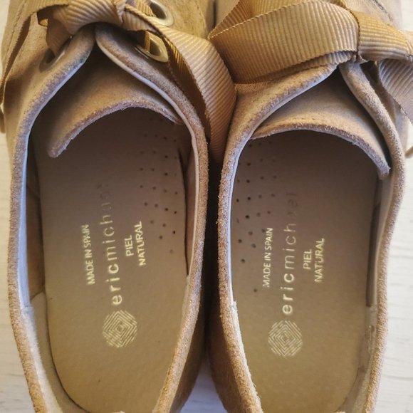 Eric Michael Piel Natural Tan Suede Fashion Sneakers sz 36/6 - Picture 7 of 9